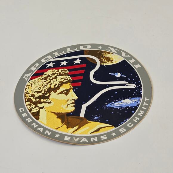 NASA Apollo 17 Vintage Mission Decal Sticker Cernan Evans Schmitt 1970s Space - Picture 2 of 4